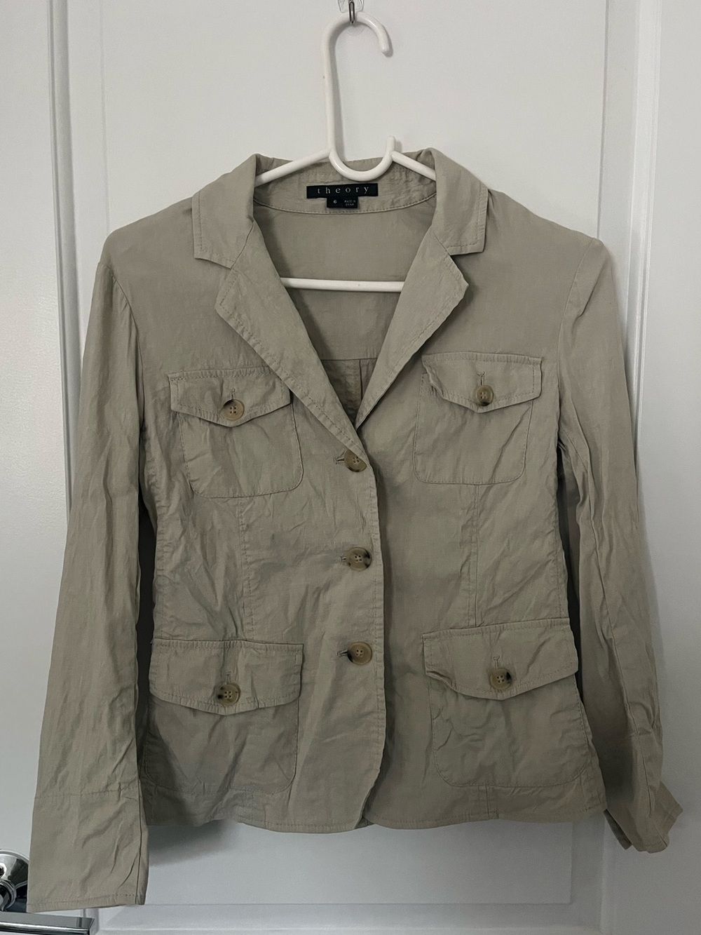 Theory Beige Utility Blazer Jacket